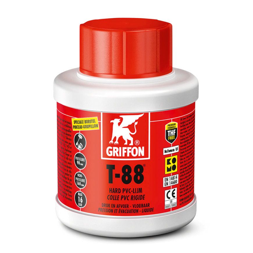 Griffon hard pvc lijm T-88 komo pot 250ml (fittingen met nauwe passing)