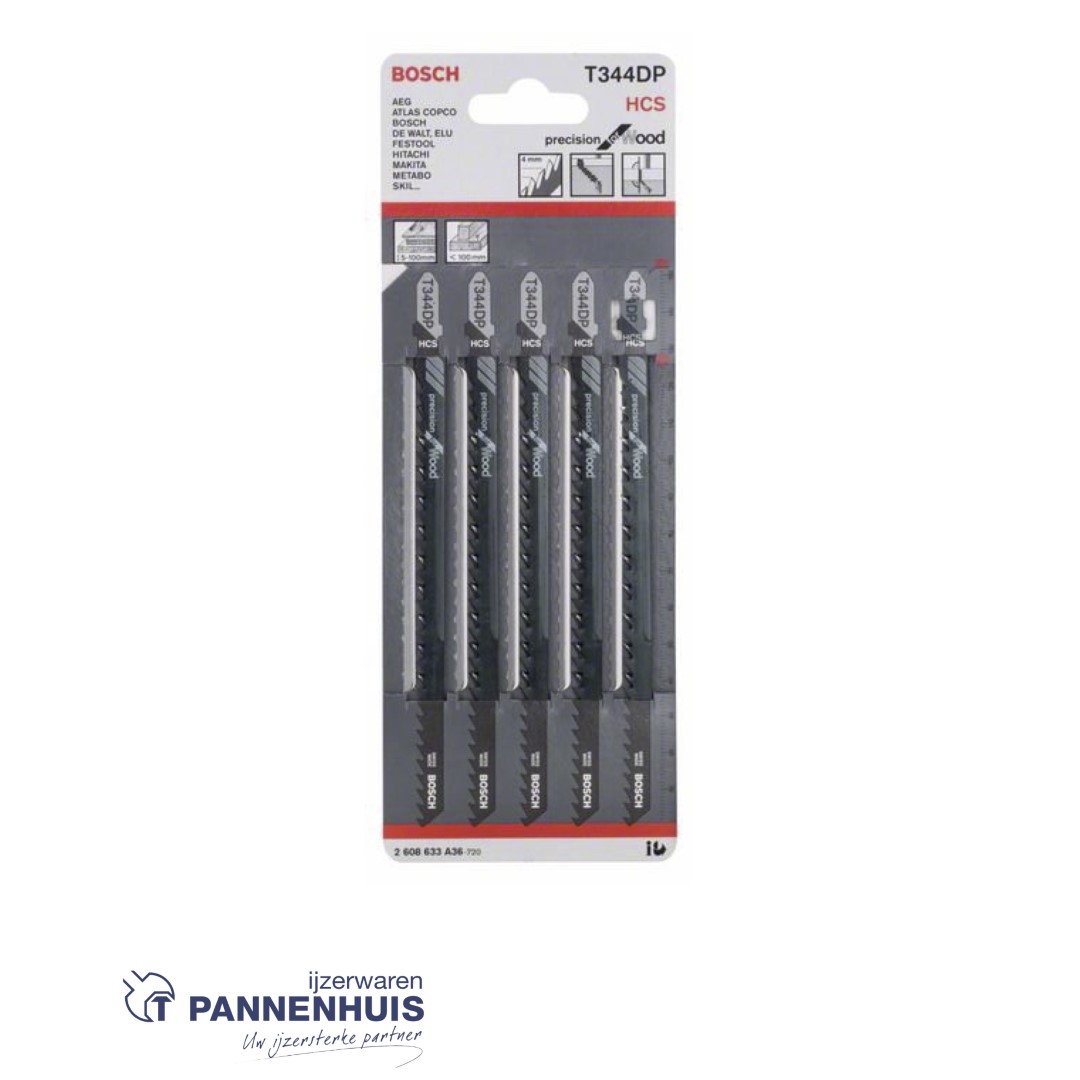Bosch Decoupeerzaagblad T344 DP Precision for Wood 5x - Afbeelding 2