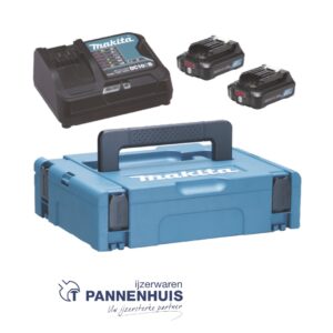 Makita Accu Powerpack BL1021B 2 x BL1021 + DC10SB (10,8v 2,0 Ah)