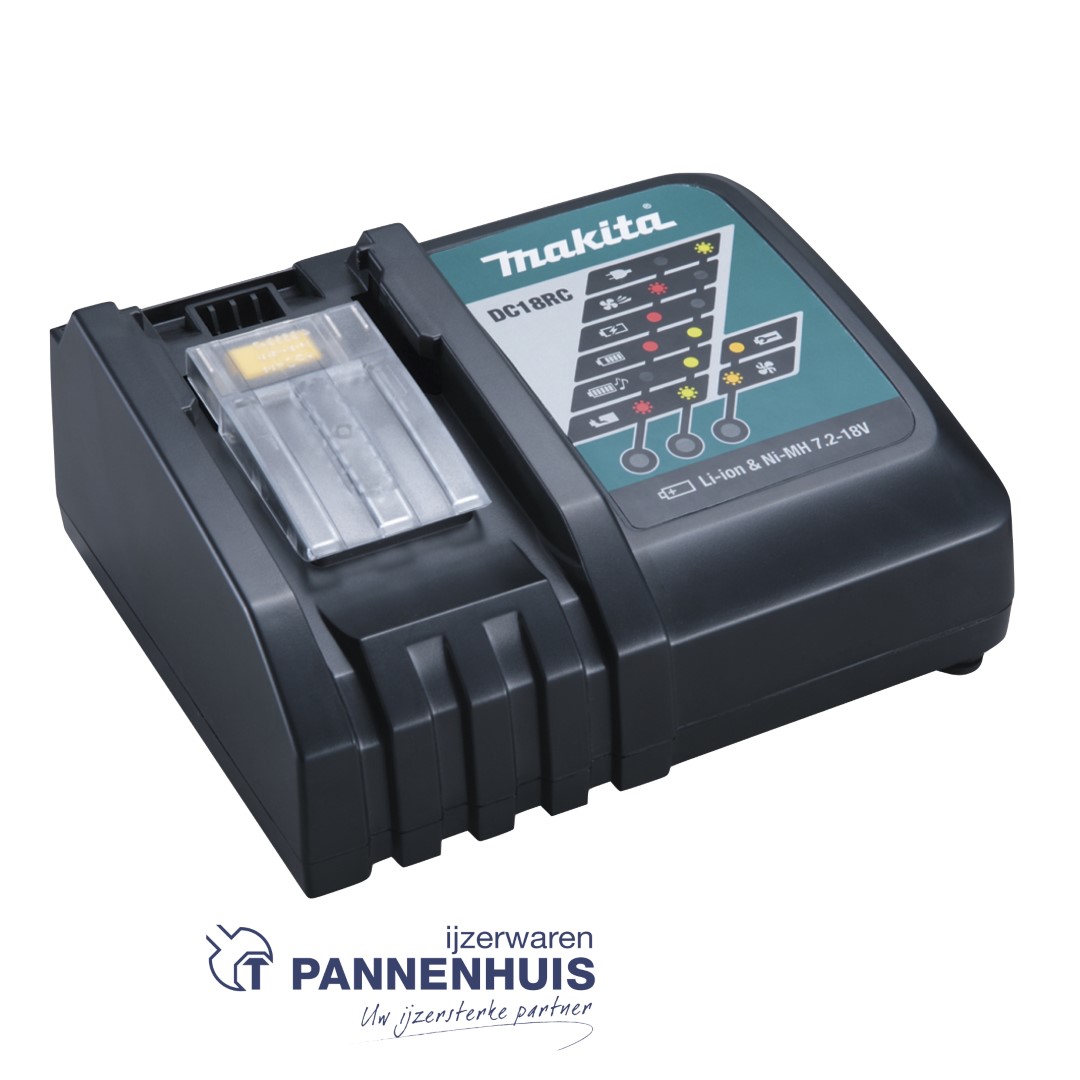 Makita Acculader Snellader DC18RC (Lader voor 14,4 V en 18 V Li-ion accu's)