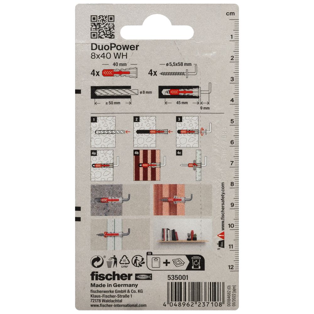 fischer DuoPower 8x40 met winkelhaak (blister) - Afbeelding 3