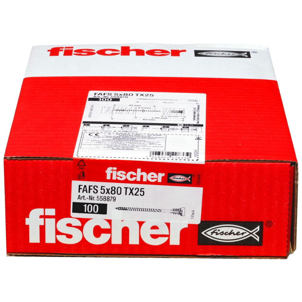 fischer stelschroef FAFS 5 x 80 TX25 (100 stuks) - Afbeelding 2