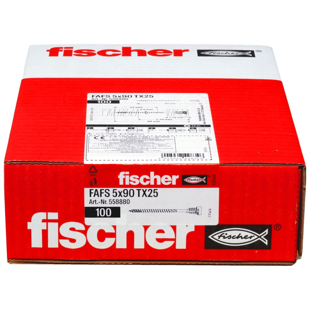 fischer stelschroef FAFS 5 x 90 TX25 (100 stuks) - Afbeelding 2