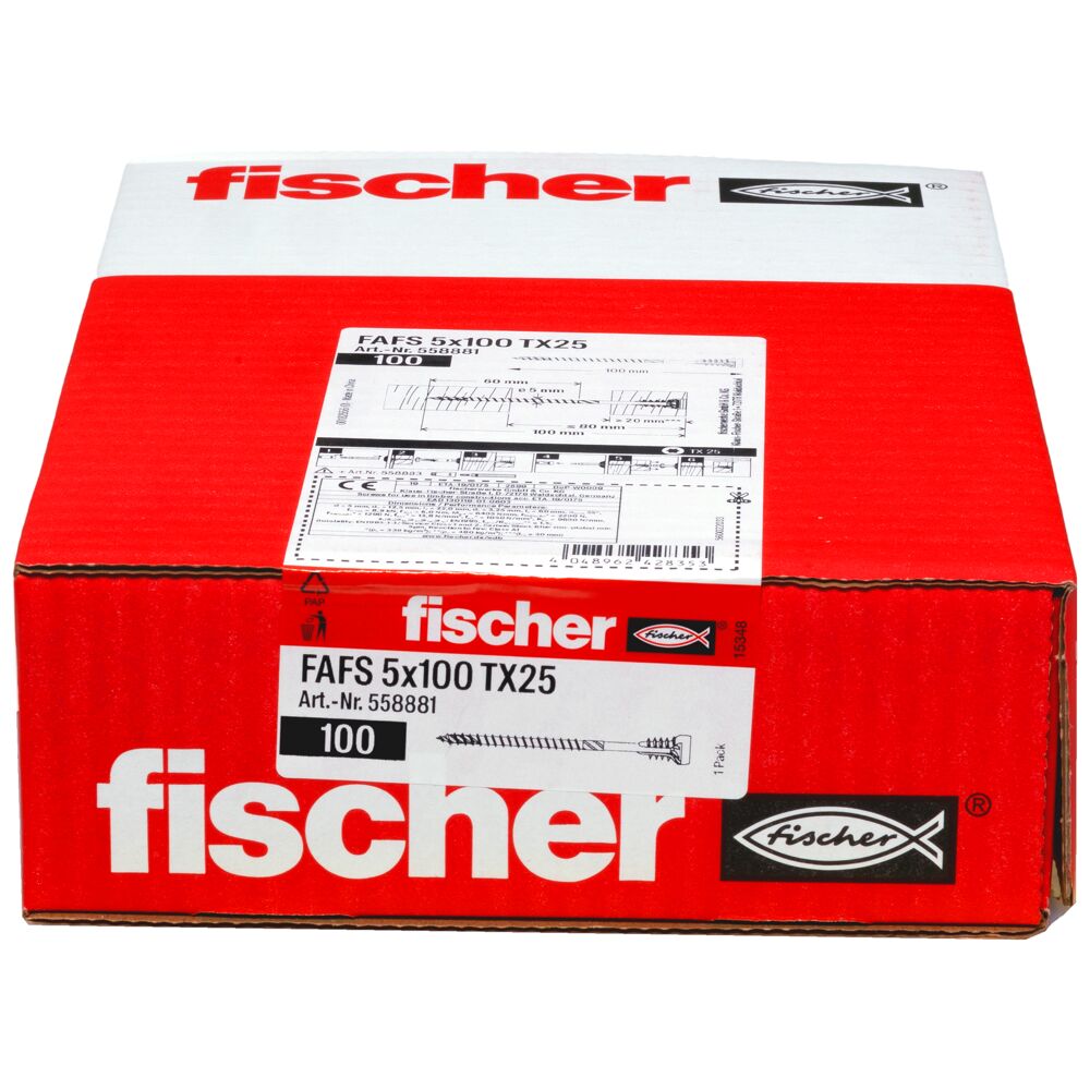 fischer stelschroef FAFS 5 x100 TX25 (100 stuks) - Afbeelding 2