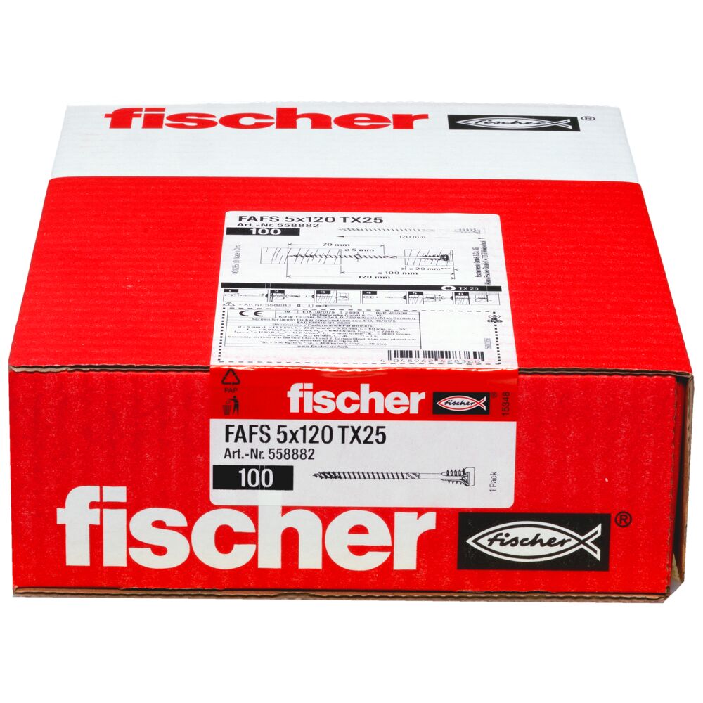 fischer stelschroef FAFS 5 x120 TX25 (100 stuks) - Afbeelding 2