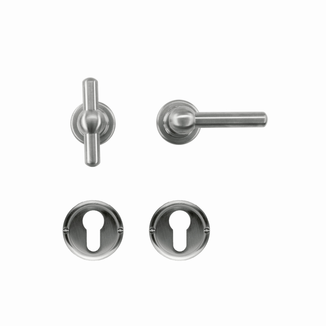Deurkruk Pro PETRA OM T+L INOX LOOK R+E CYL