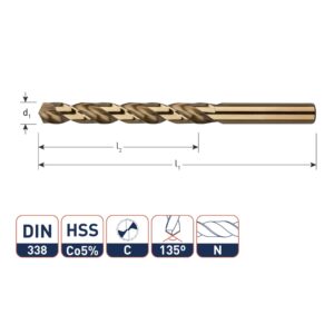 Cobaltboor Ivana HSS-Co5 DIN 338 splitpoint 4,0 mm