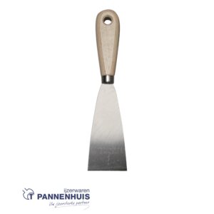Plamuurmes 30 mm houten greep - verchroomd staal