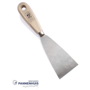 Plamuurmes 60 mm houten greep - verchroomd staal