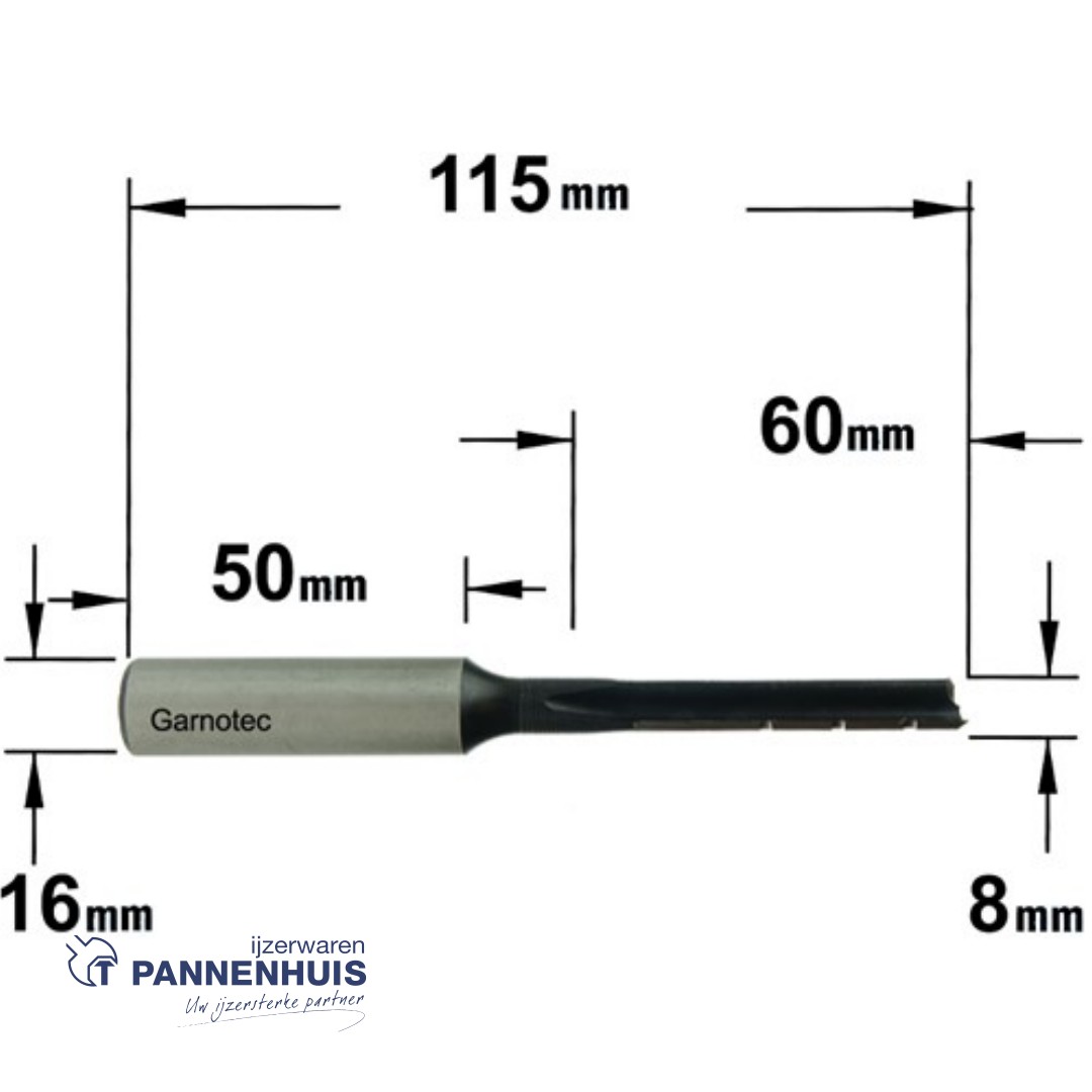 langgatboor 8mm schacht 16/50mm rechts - Afbeelding 2
