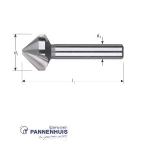 HSS Verzinkfrezen 90°, 3 snijk., DIN 335 C 6,3 (M3)