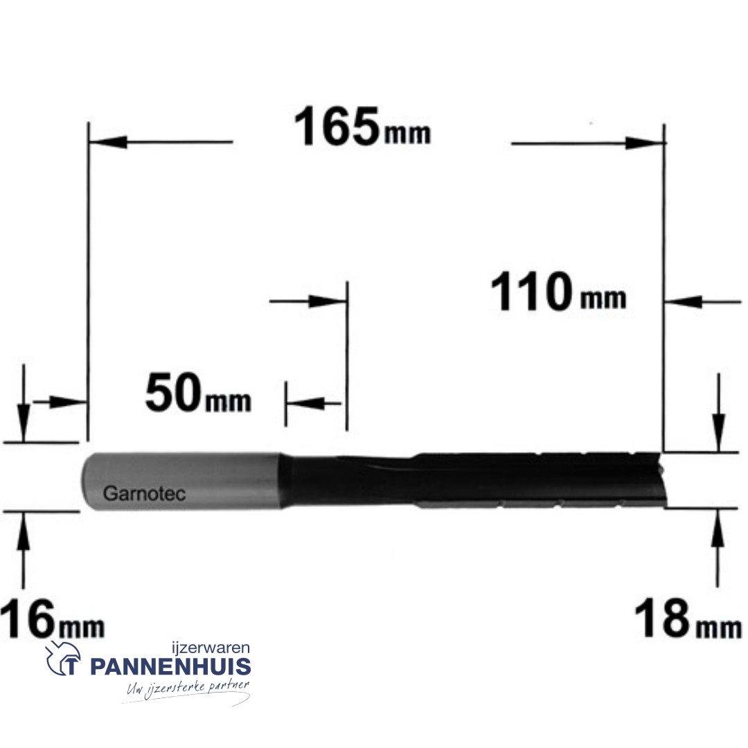 langgatboor 18mm schacht 16/50mm rechts - Afbeelding 2