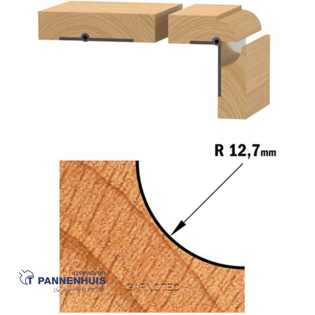 CMT Bolle radiusfrees met kogellager HW D=38,1 x 15.5mm R=12,7 L=58 S=8 Z2 - Afbeelding 3