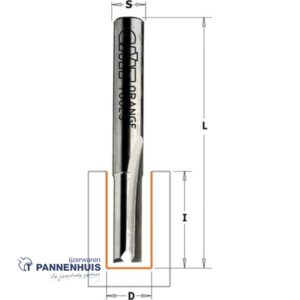 CMT Groeffrees met rechte snijkoppen, HWM D= 5 x 12mm L=50 S=8 Z2