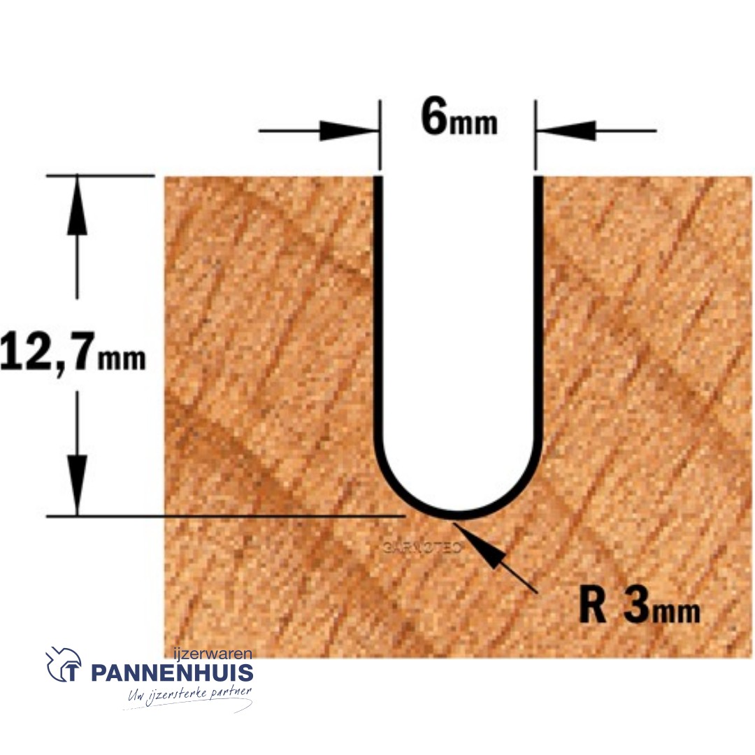 CMT Bolle radiusfrees HWM D=6 x 12.7mm R=3 L=50,8 S=8 Z2 - Afbeelding 3