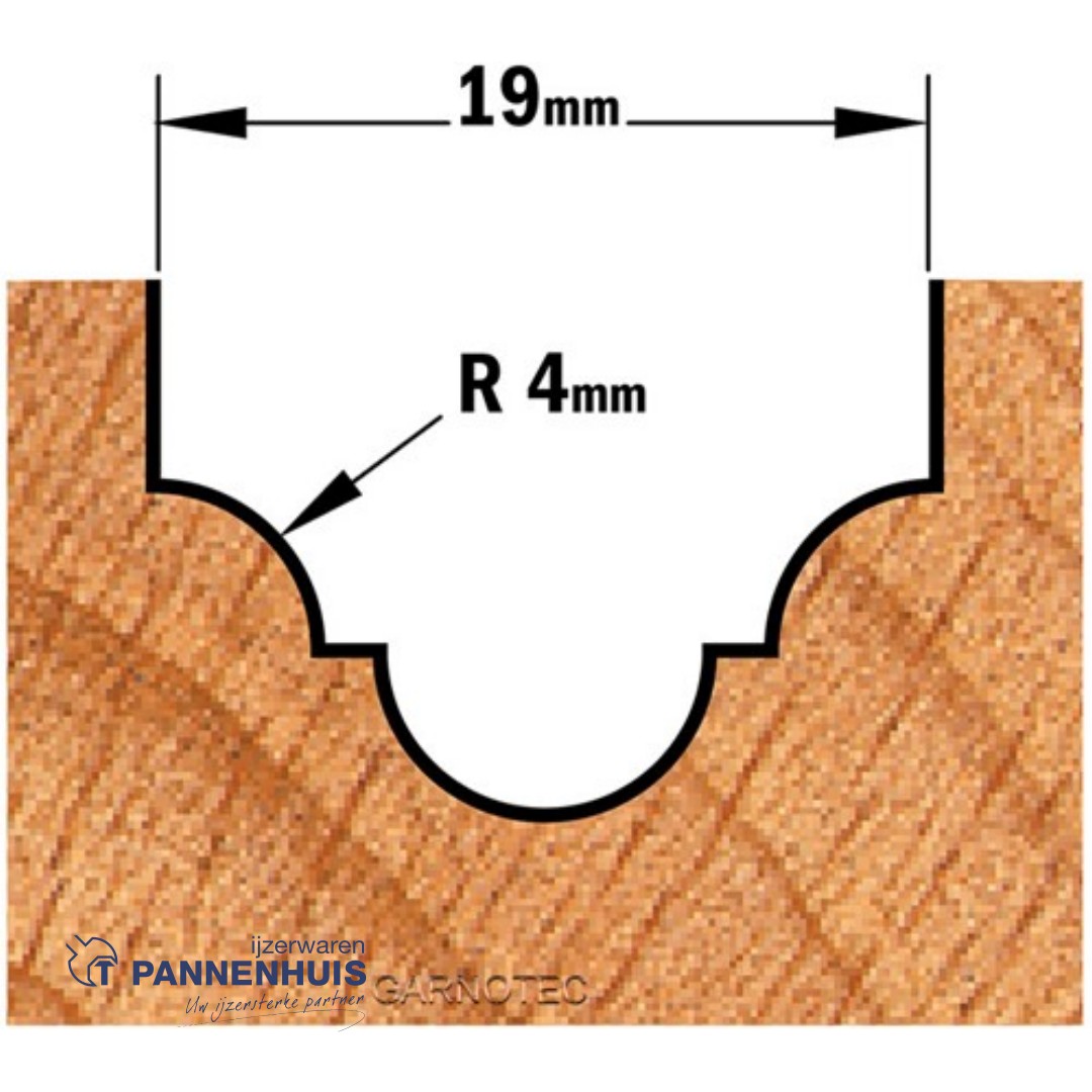 CMT Profielfrees, HW D=19 x 13mm R=4 L=51 S=8 Z2 - Afbeelding 3