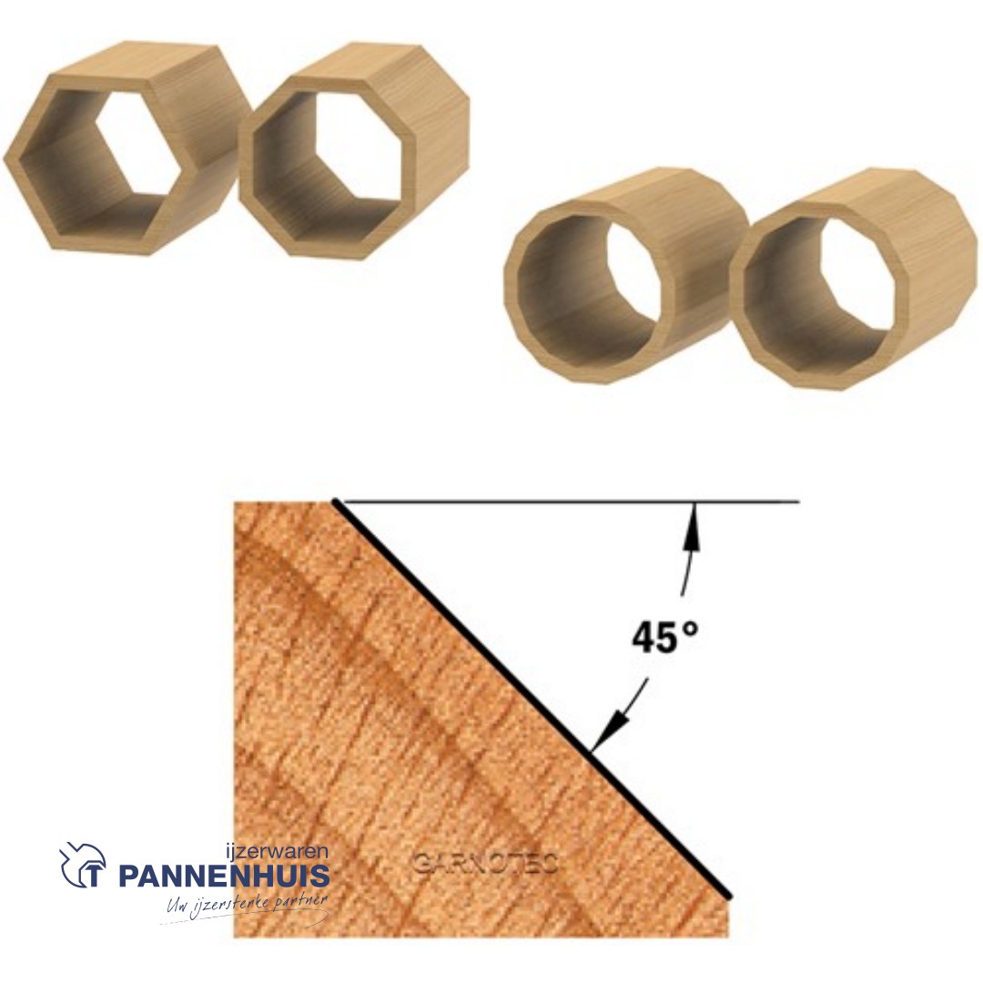 CMT Afkantfrees met kogellager HW D=45 x 18mm 45° L=60 S=8 Z2 - Afbeelding 3