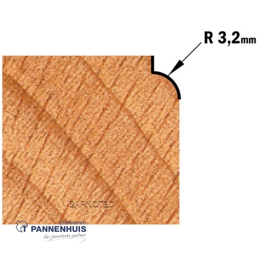 CMT Holle radiusfrees zonder opstaande kant, HW D=19,1 x 12.7mm R=3,2 L=54 S=8 Z2 - Afbeelding 3
