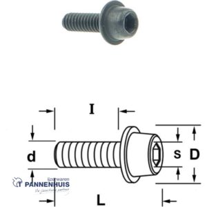 CMT Inbusbout met ronde kop + vast rondel 1/8"x3/8"