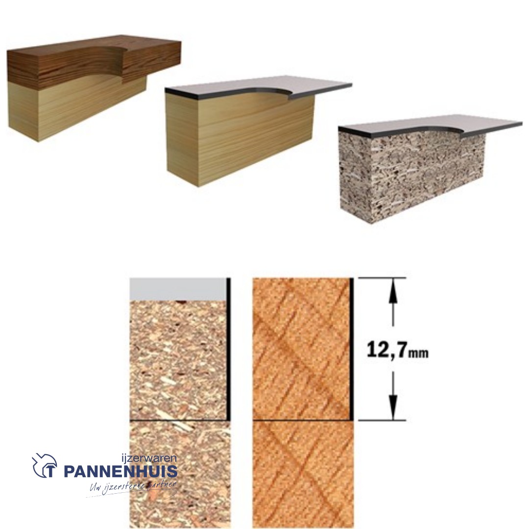 CMT Uitloopfrees met kogellager, HW D=12,7 x 12.7mm L=57,8 S=8 Z2 - Afbeelding 3