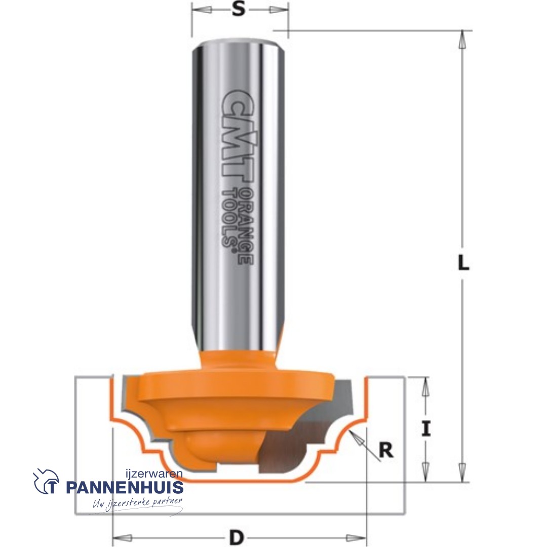 CMT Profielfrees, HW D=31,7 x 13mm R=4 L=58 S=8 Z2