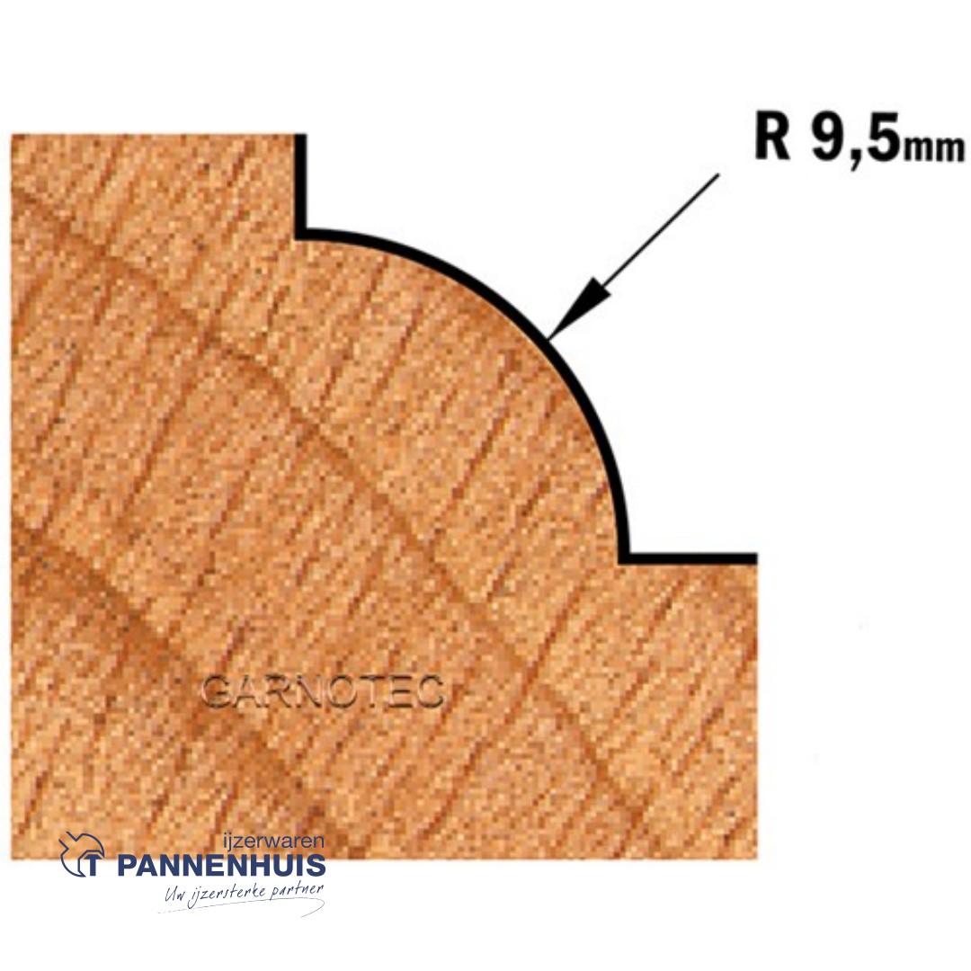 CMT Holle radiusfrees, HW D=31,7 x 15,87mm R=9,5 L=48 S=8 Z2 - Afbeelding 3
