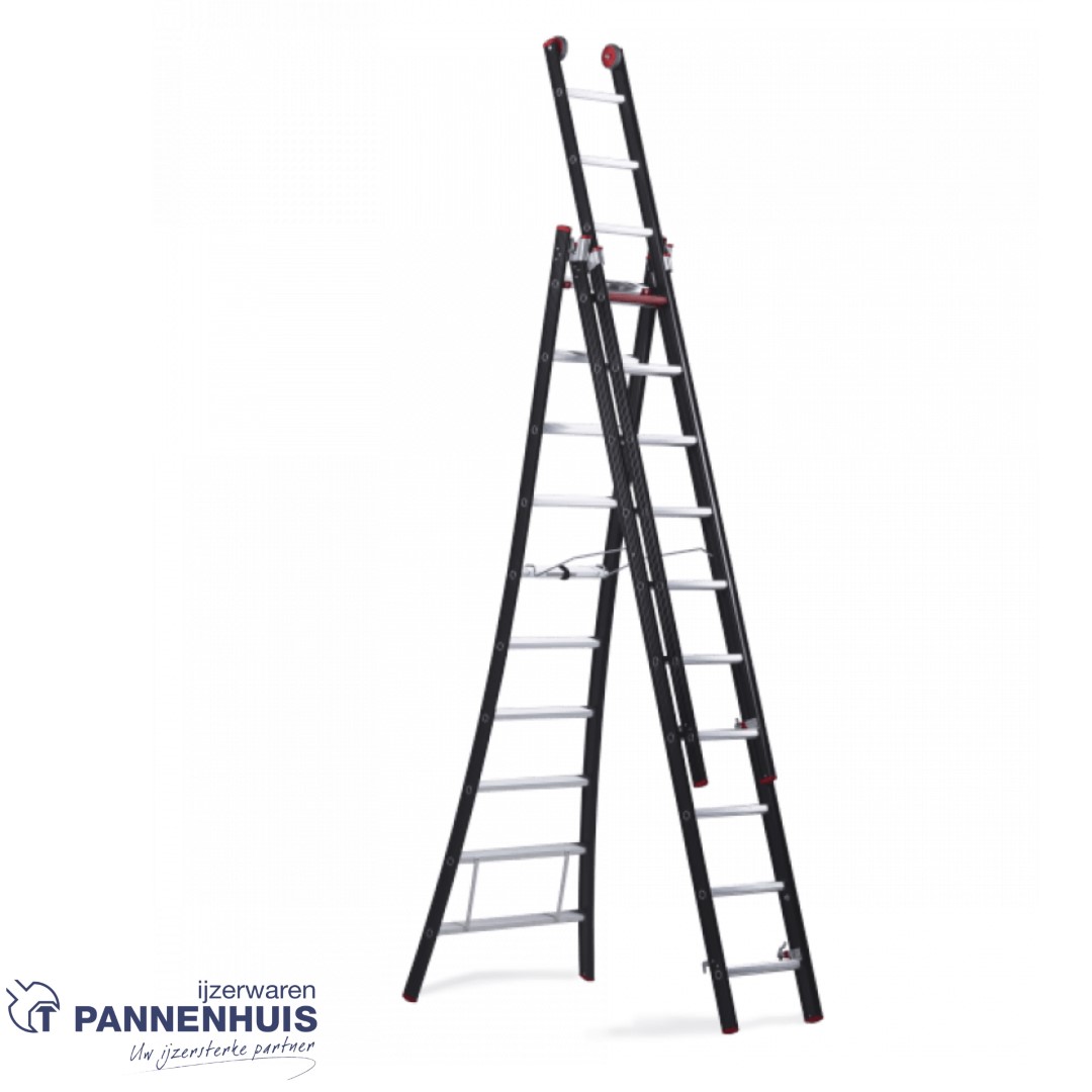 Altrex Nevada reformladder 3x14 sporten 415 - 945cm zwart - Afbeelding 2