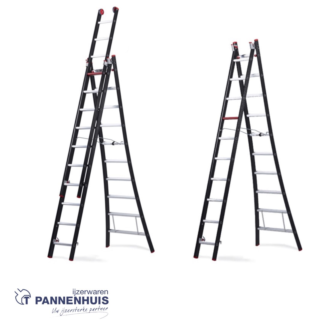 Altrex Nevada reformladder 3x14 sporten 415 - 945cm zwart - Afbeelding 4