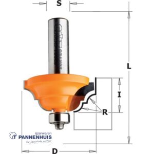 CMT Profielfrees met kogellager, HW D=42,8 x 18.5mm R=6,35 L=61 S=8 Z2