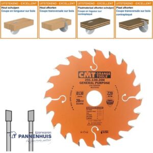 CMT Universele cirkelzaag HW 130x20x2,4 Z20 Massieve houtsoorten, Multiplex