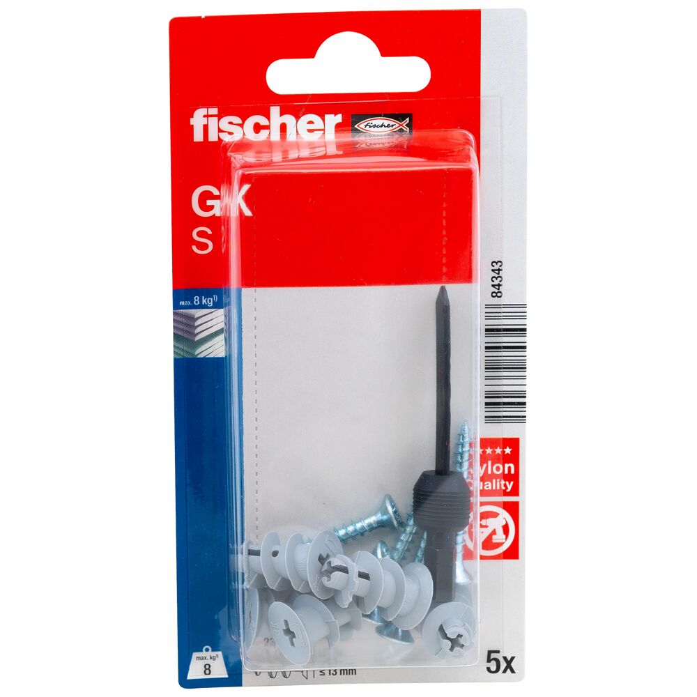 fischer Gipsplaatplug GK S met schroef (blister) - Afbeelding 2