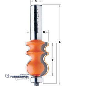 CMT Universele frees met geleidelager HW D=23,8 x 35mm L=83 S=12 Z2