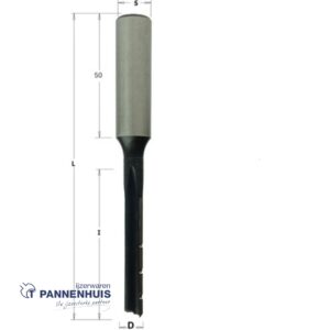 langgatboor 8mm schacht 16/50mm links