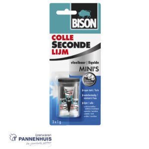 Bison Secondelijm Vloeibaar Mini's 3x1g