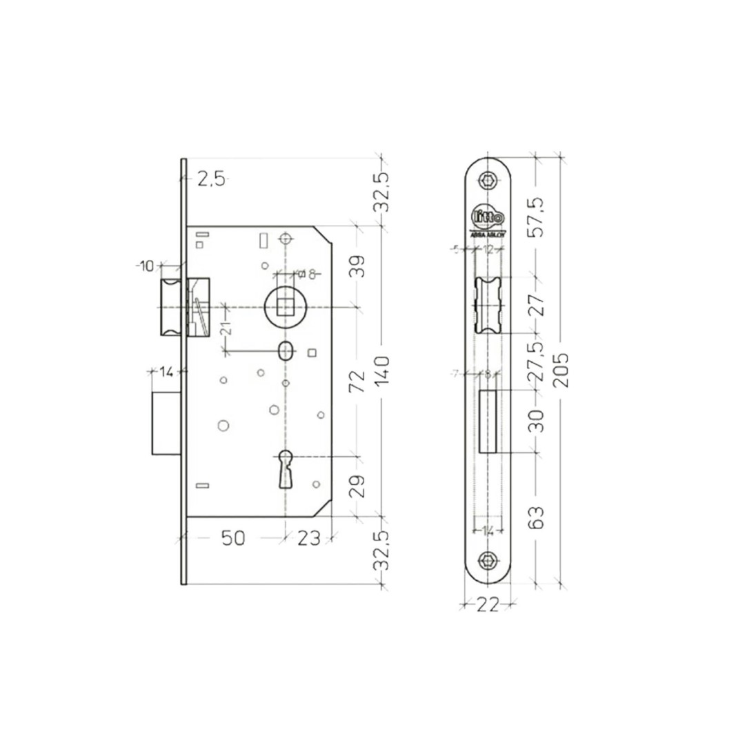 Litto slot A1356/21 - 50mm as 72mm gelakt afgerond L/R - Afbeelding 2