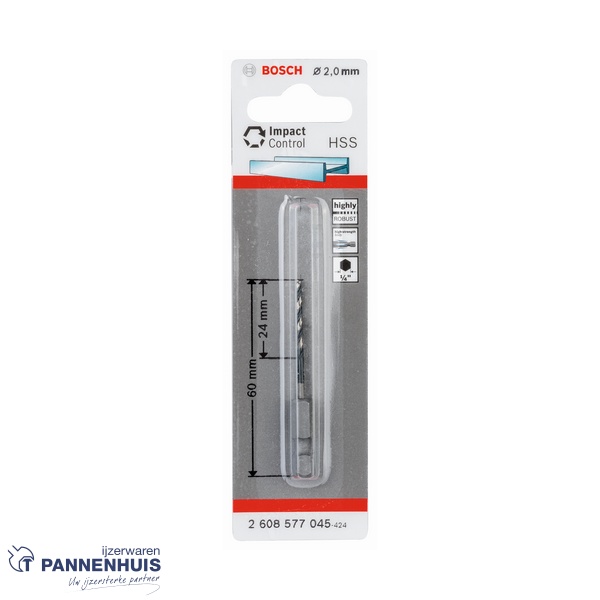 Bosch Spiraalboor HSS zeskantschacht 2 x 24 x 60 mm - Afbeelding 2