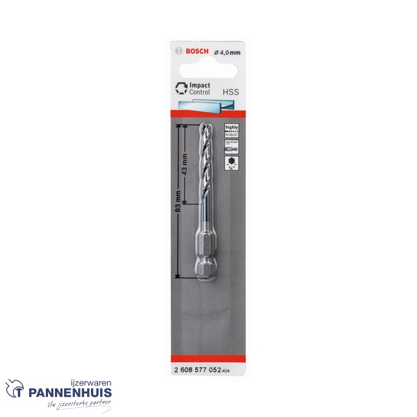 Bosch Spiraalboor HSS zeskantschacht 4 x 43 x 83 mm - Afbeelding 2