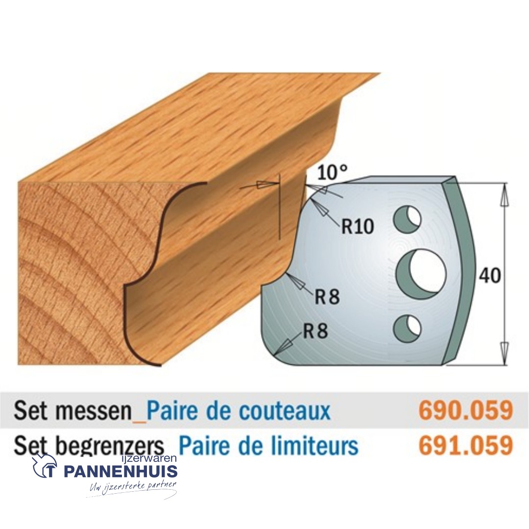 CMT Profielmessen I=40x4mm 2 stuks nr.059