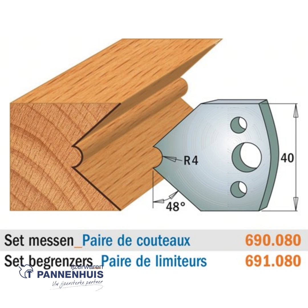 CMT Profielmessen I=40x4mm 2 stuks nr.080