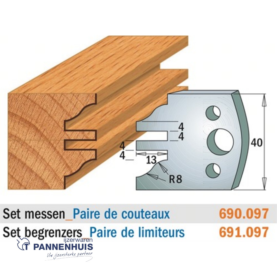 CMT Profielmessen I=40x4mm 2 stuks nr.097