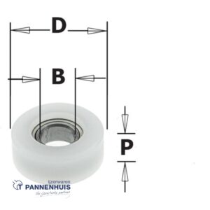 CMT Delrin rechte kogellager D=12,7x4,76 P=5