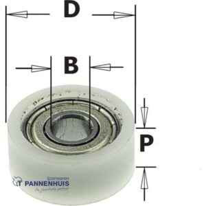 CMT Delrin rechte kogellager D=15,87x4,76 P=7,2