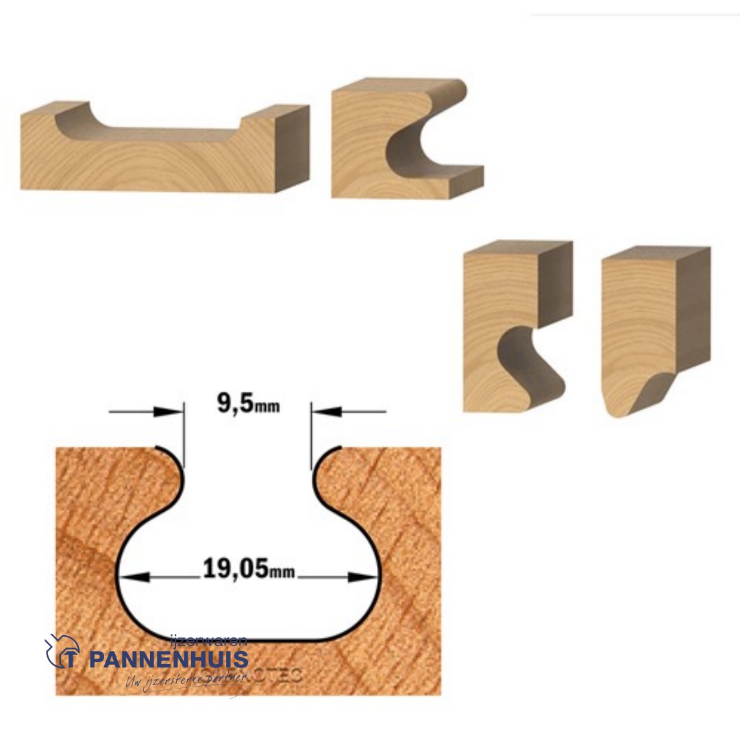 CMT Handgreepfrees, HW D=19,05 x 19,05mm R=4,76 L=57 S=8 Z2 - Afbeelding 3