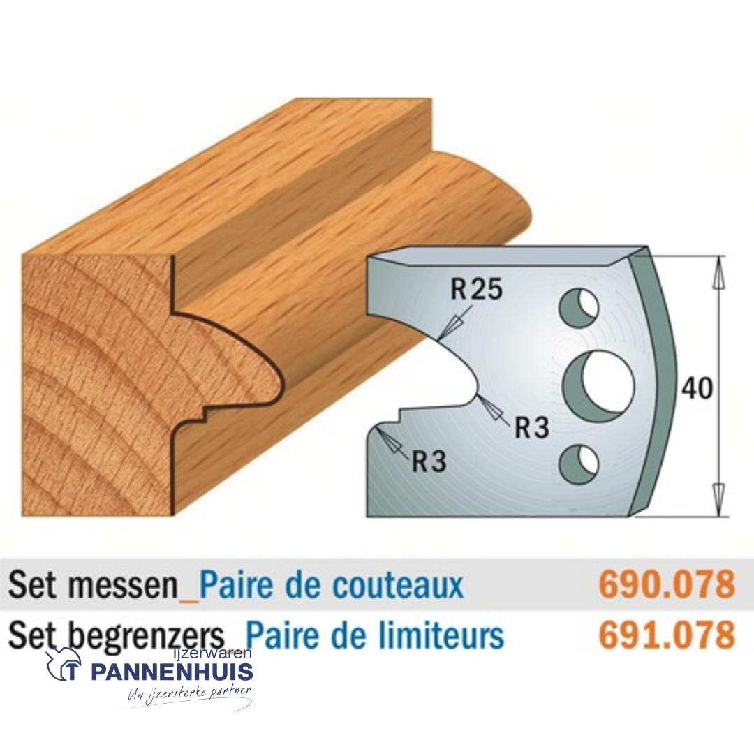 CMT Profielmessen I=40x4mm 2 stuks nr.078