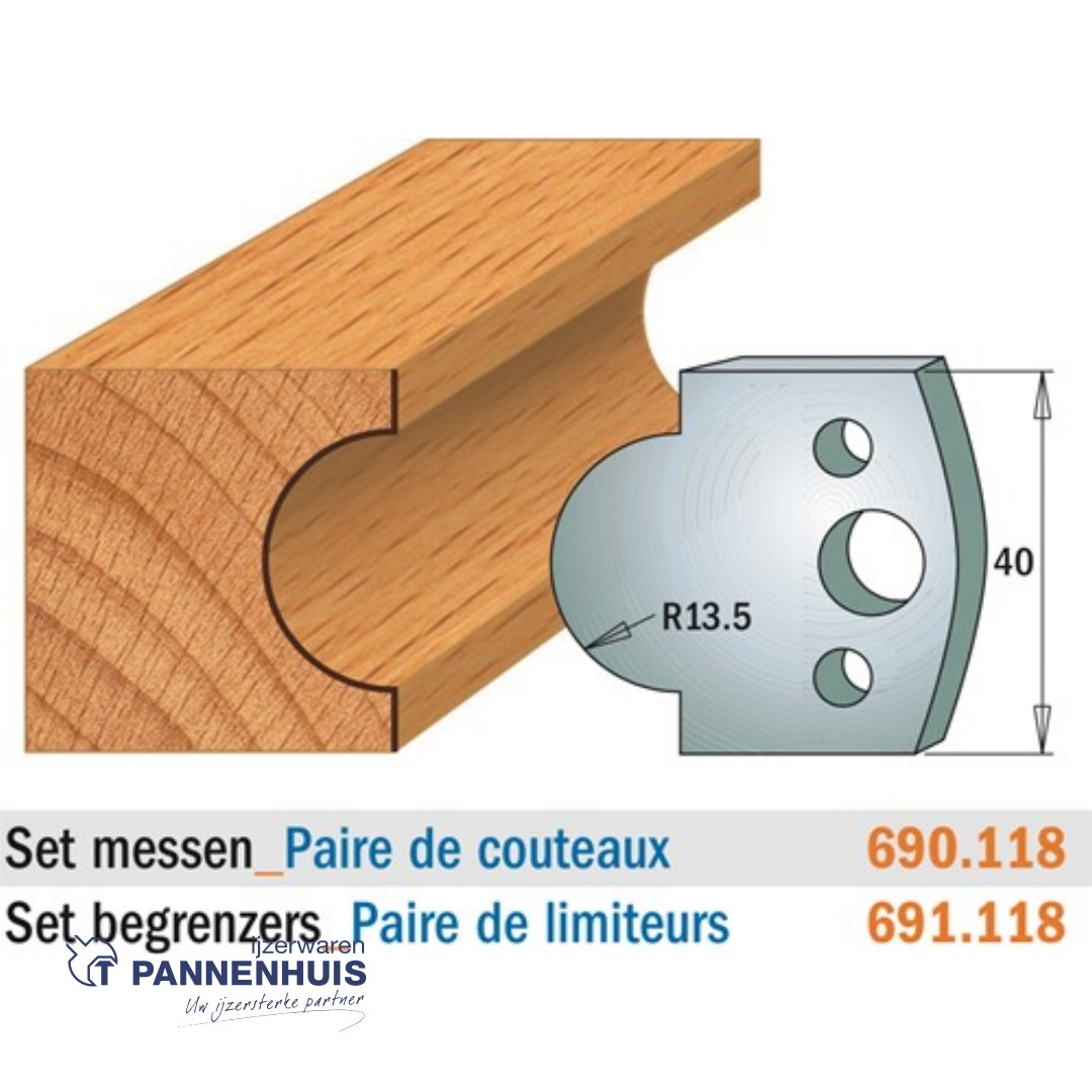 CMT Profielmessen I=40x4mm 2 stuks nr.118