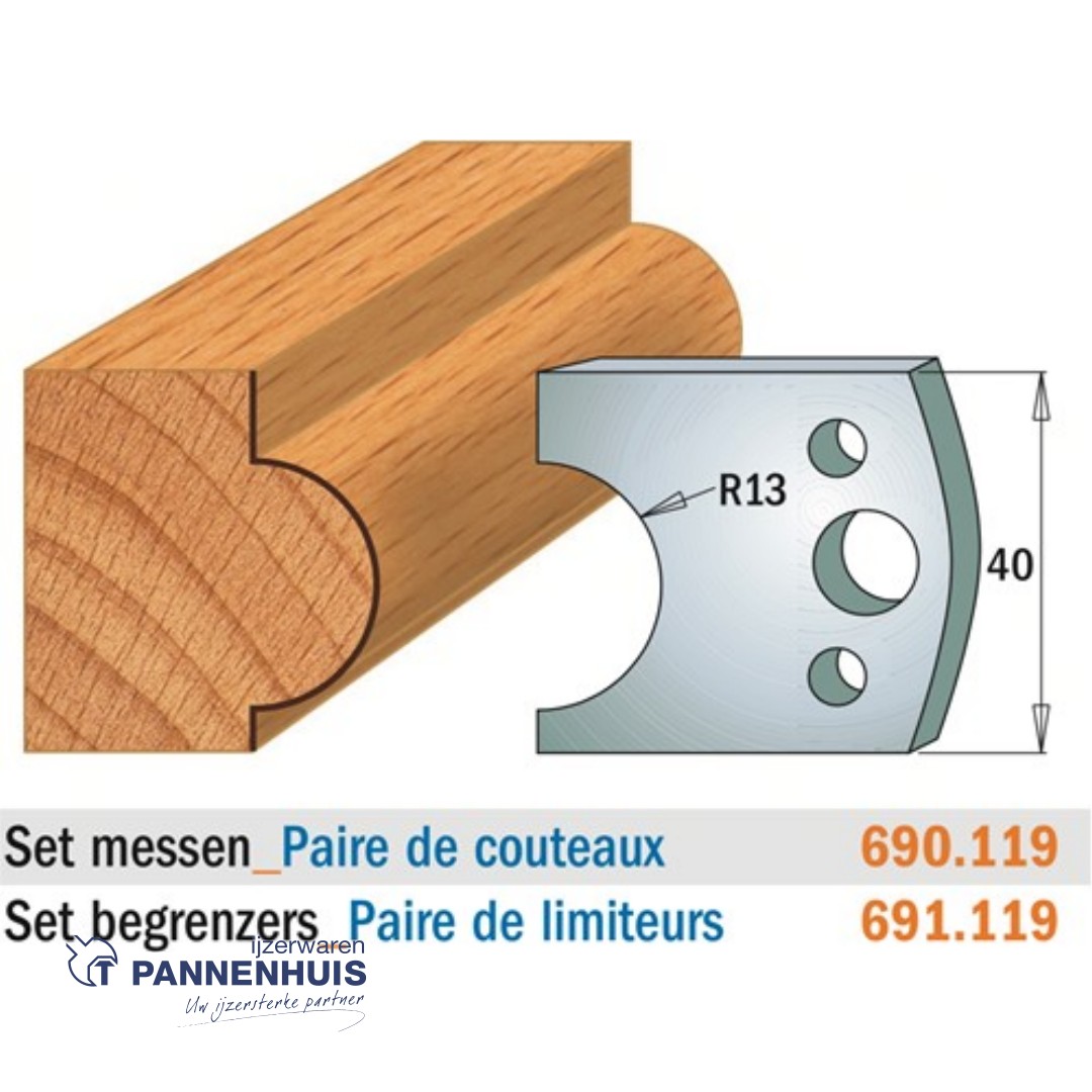 CMT Profielmessen I=40x4mm 2 stuks nr.119