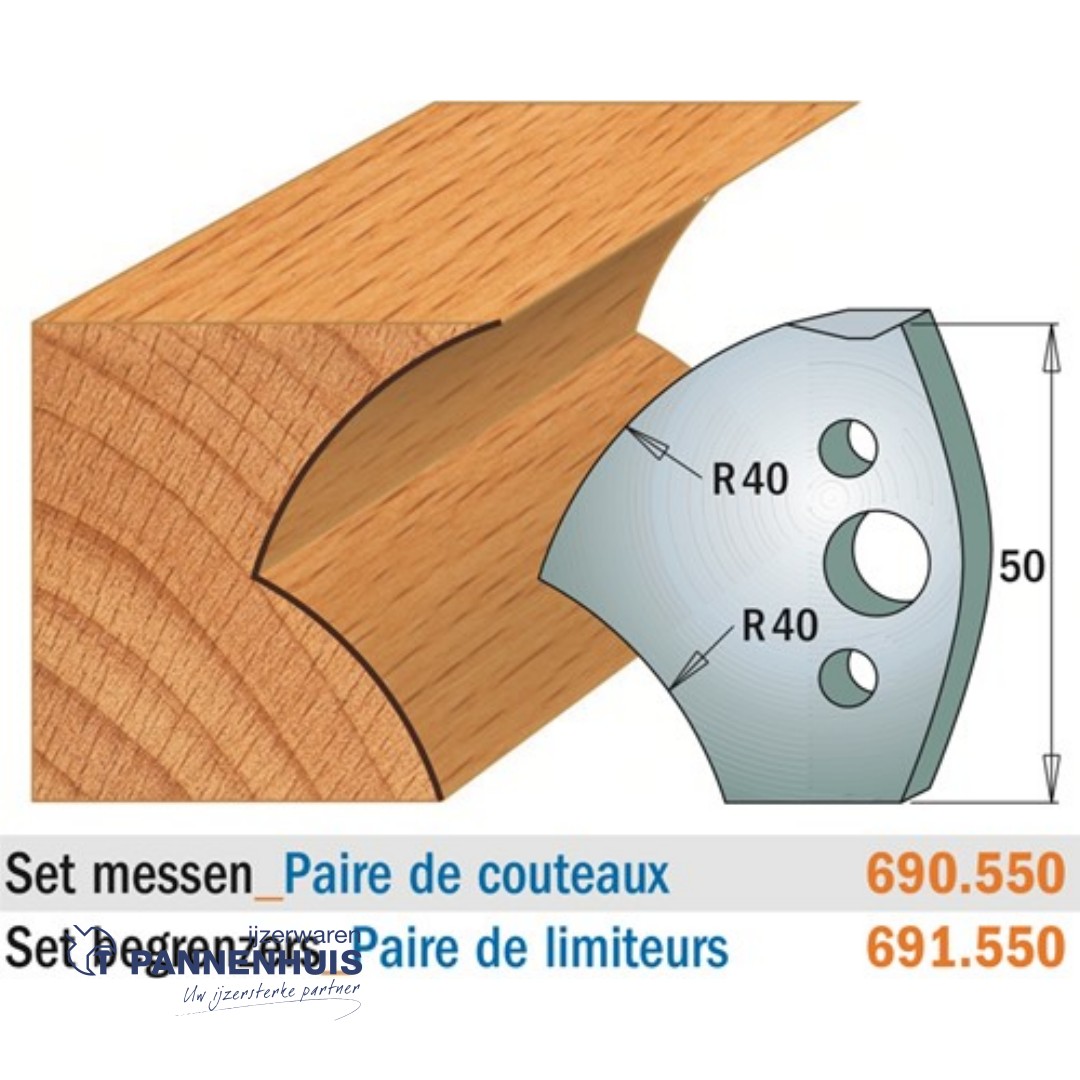 CMT Profielmessen I=50x4mm 2 stuks nr.550