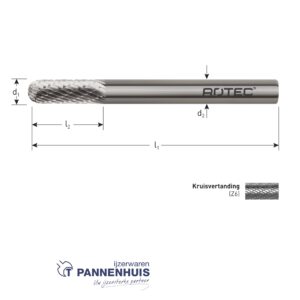 HM Stiftfrees C 6x19 cilindervorm met ronde kop, model C