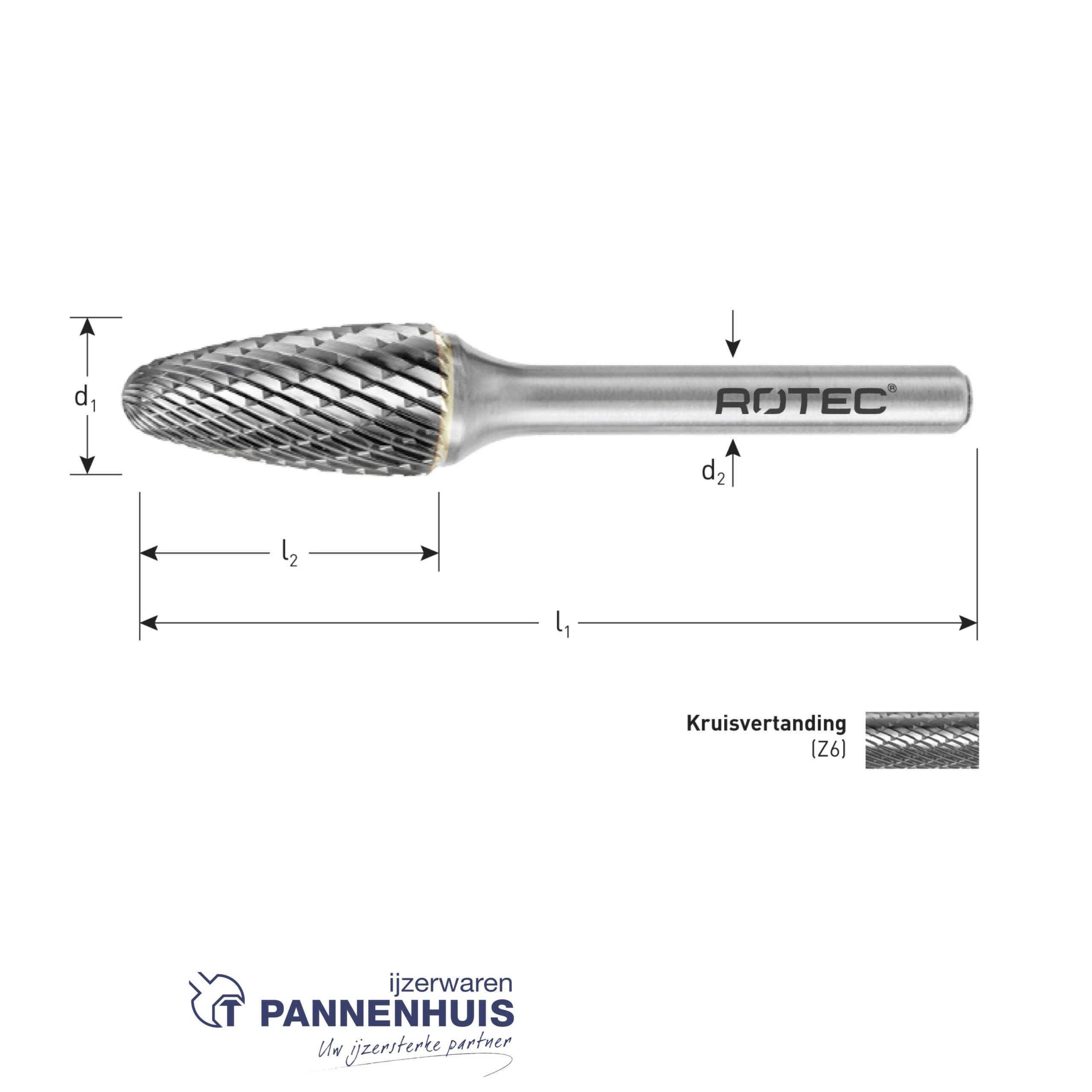 HM Stiftfrees F 6x19 boomvorm met ronde kop, model F