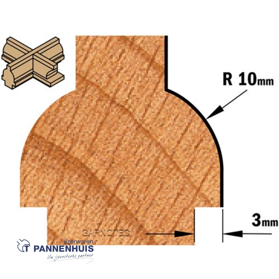 CMT Kruishoutverbindingsfrees prof. B, HW D=22 x 19mm R=10 L=51 S=8 Z2 - Afbeelding 3